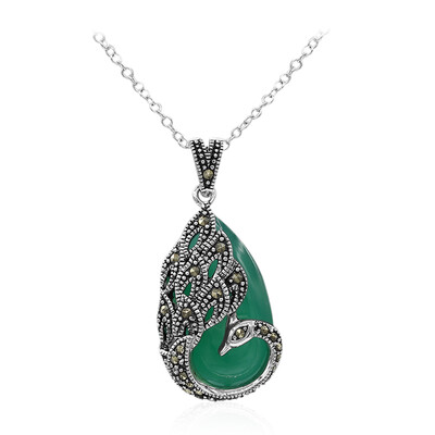 Collar en plata con Ágata verde
