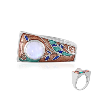 Anillo en plata con Piedra de luna azul (Adela Silber)