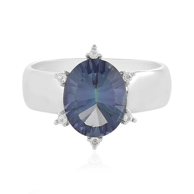 Anillo en plata con Cuarzo Místico azul