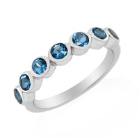 Anillo en plata con Topacio azul de Londres