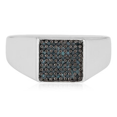 Anillo en plata con Diamante azul I3