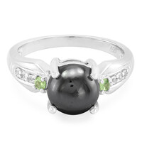 Anillo en plata con Hematita negra
