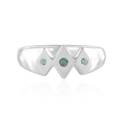 Anillo en plata con Diamante azul I2