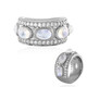 Anillo en plata con Piedra de Luna arcoíris