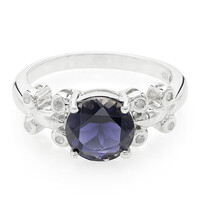Anillo en plata con Iolita de Ceilán