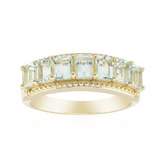 Anillo en oro con Berilo verde menta de Nigeria