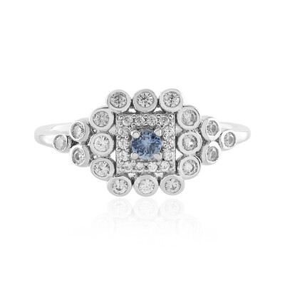 Anillo en plata con Zafiro azul Ceylon sin calentar