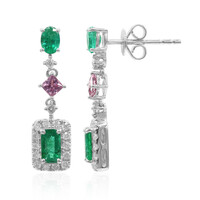 Pendientes en oro con Esmeralda de Zambia AAA (CIRARI)