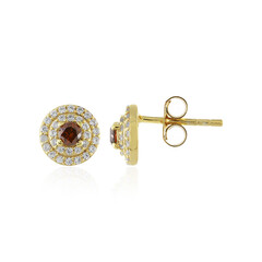 Pendientes en plata con Diamante coñac I3