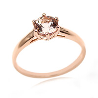 Anillo en oro con Morganita