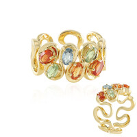 Anillo en plata con Zafiro naranja