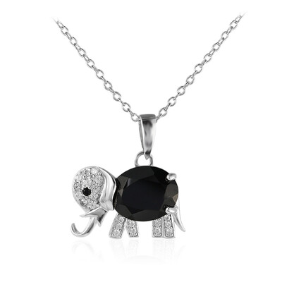 Collar en plata con Espinela negra