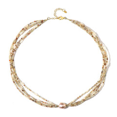 Collar en plata con Perla durazno Freshwater (Riya)
