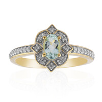 Anillo en oro con Berilo verde menta de Nigeria