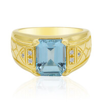 Anillo en plata con Topacio azul cielo