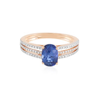 Anillo en oro con Zafiro de Ceilán