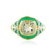 Anillo en plata con Amatista verde