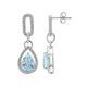 Pendientes en plata con Topacio azul cielo