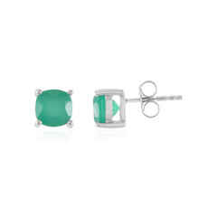Pendientes en plata con Ónix verde