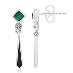 Pendientes en plata con Calcedonia verde