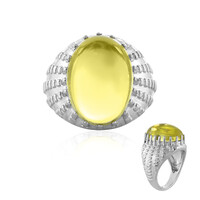 Anillo de hombre en plata con Quarzo limón