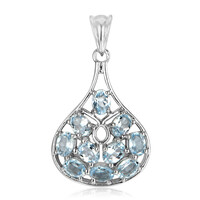 Colgante en plata con Topacio azul cielo
