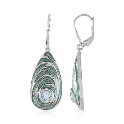 Pendientes en plata con Topacio azul cielo(Adela Silber)