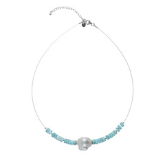 Collar en plata con Perla blanca Freshwater