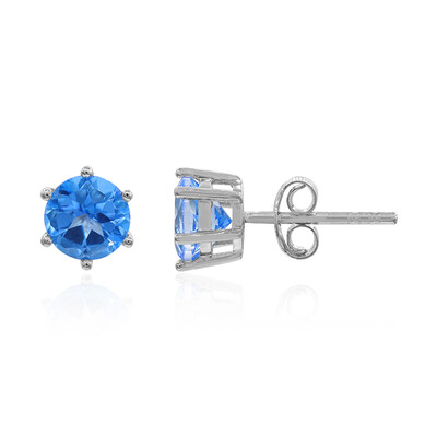 Pendientes en plata con Topacio azul índigo