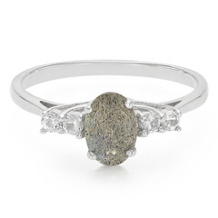Anillo en plata con Labradorita