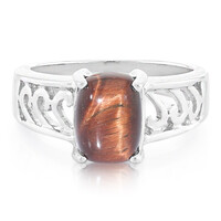Anillo en plata con Ojo de tigre rojo