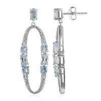 Pendientes en plata con Topacio azul cielo