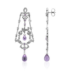 Pendientes en plata con Amatista de Zambia (Dallas Prince Designs)