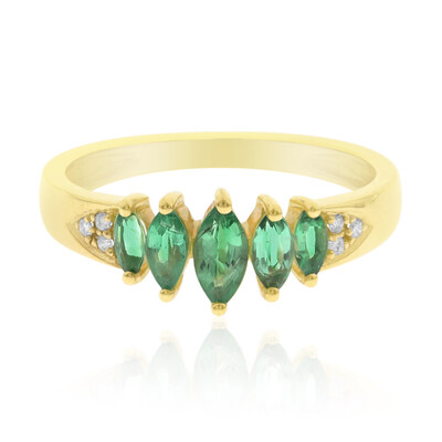 Anillo en oro con Esmeralda de Zambia AAA