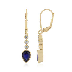 Pendientes en plata con Zafiro azul de Madagascar