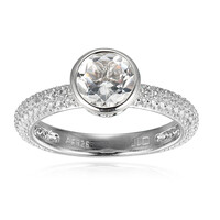 Anillo en plata con Topacio blanco(Adela Silber)