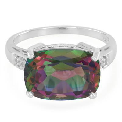 Anillo en plata con Topacio Místico