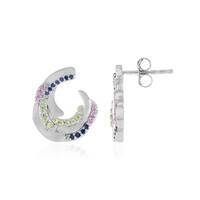 Pendientes en plata con Zafiro verde (de Melo)