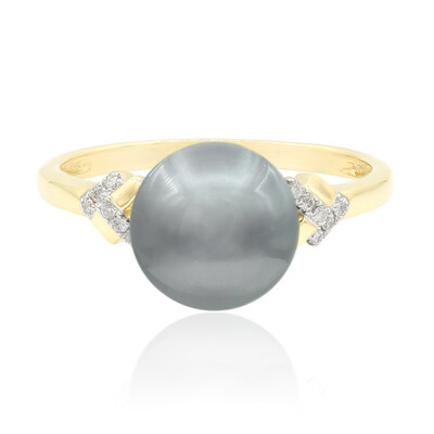 Anillo en oro con Perla cultivada de Tahití (TPC)