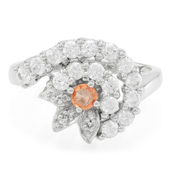 Anillo en plata con Zafiro Padparadscha