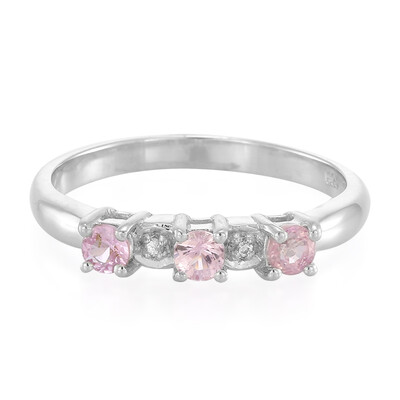 Anillo en plata con Zafiro rosado