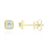 Pendientes en oro con Turmalina nigeriana paraiba