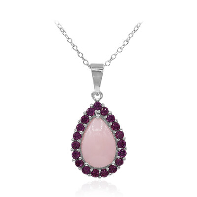 Collar en plata con Ópalo rosa
