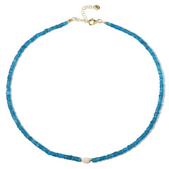 Collar en plata con Apatita azul neón (Riya)