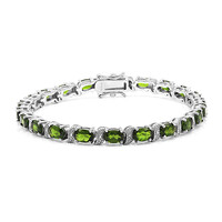 Brazalete en plata con Diópsido de Rusia