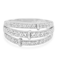 Anillo en plata con Topacio blanco