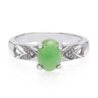 Anillo en plata con Crisoprasa imperial