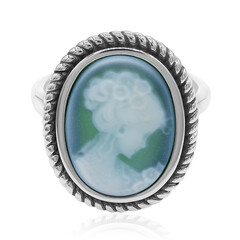 Anillo en plata con Ágata verde