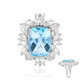 Anillo en plata con Topacio azul cielo