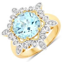 Anillo en plata con Topacio azul cielo